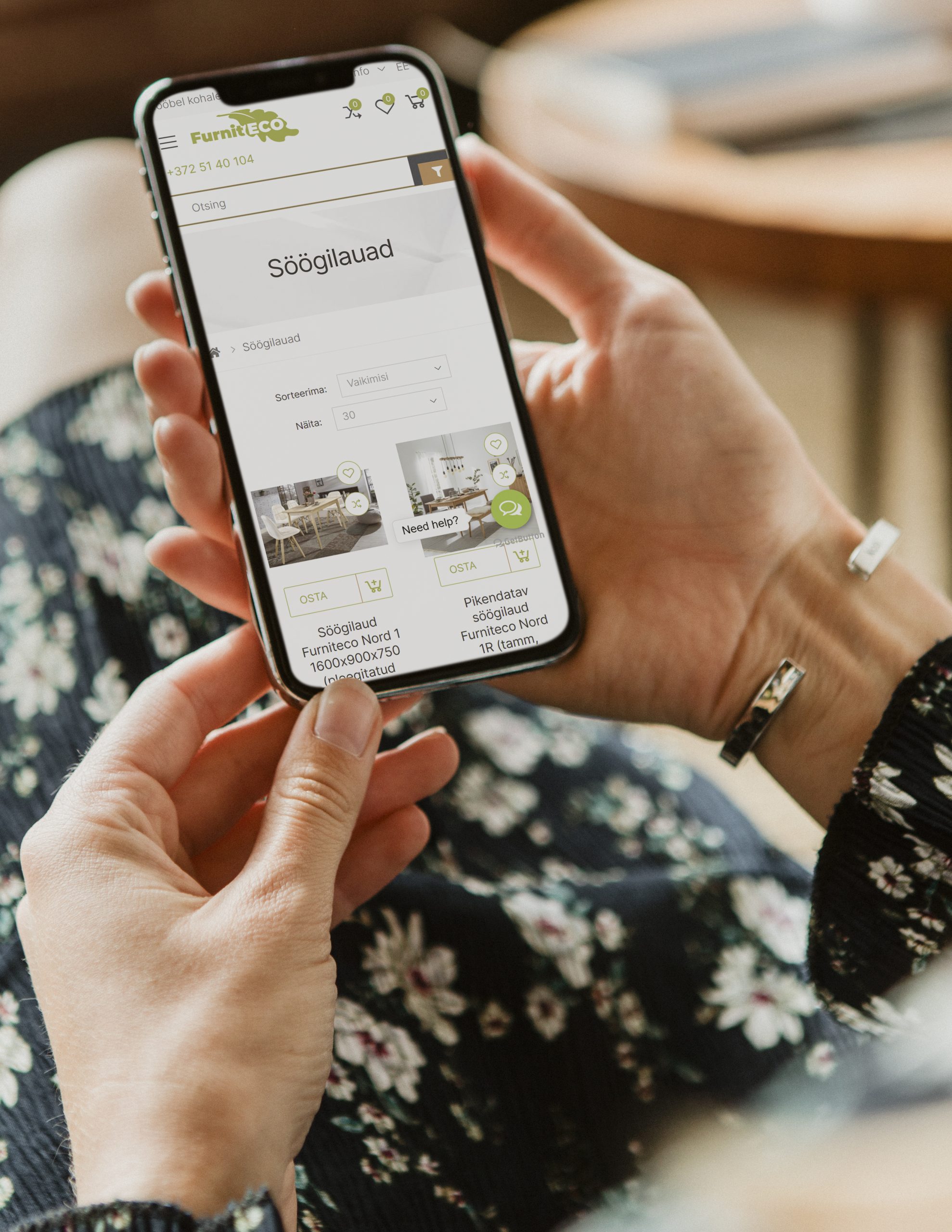 Furniteco mobile store interface