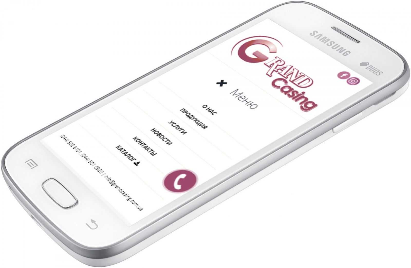 GrandCasing responsive website presentation